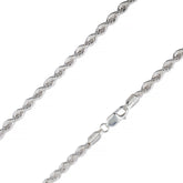 Sterling Silver 4mm Rope Diamond Cut Chain